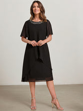 A-line Scoop Knee-Length Chiffon Mother of the Bride Dress With Beading Sequins